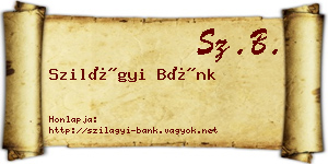 Szilágyi Bánk névjegykártya