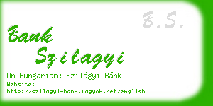 bank szilagyi business card