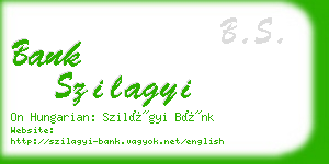 bank szilagyi business card
